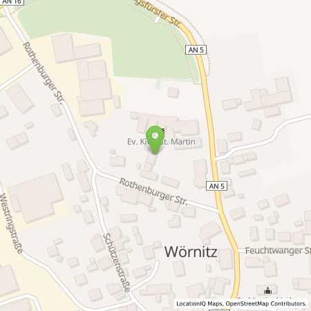 Standortübersicht der Strom (Elektro) Tankstelle: N-ERGIE Aktiengesellschaft in 91637, Wrnitz