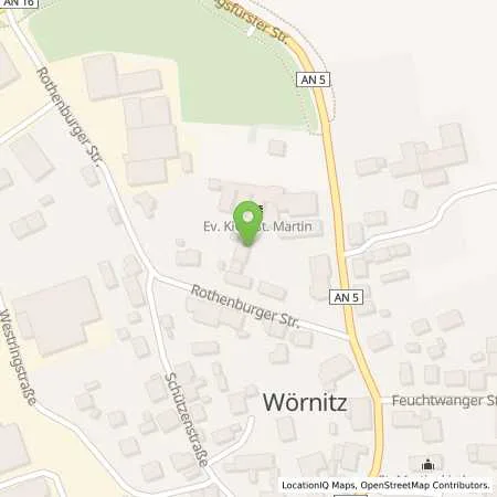 Standortübersicht der Tankstelle N-ERGIE Aktiengesellschaft in 91637 Wörnitz