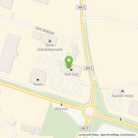 Standortübersicht der Tankstelle ALDI SÜD in 91637 Wörnitz