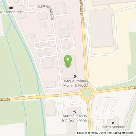 Standortübersicht der Tankstelle Müller & Klöck GmbH in 86830 Schwabmünchen