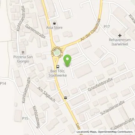 Standortübersicht der Tankstelle Stadtwerke Bad Tölz GmbH in 83646 Bad Tölz