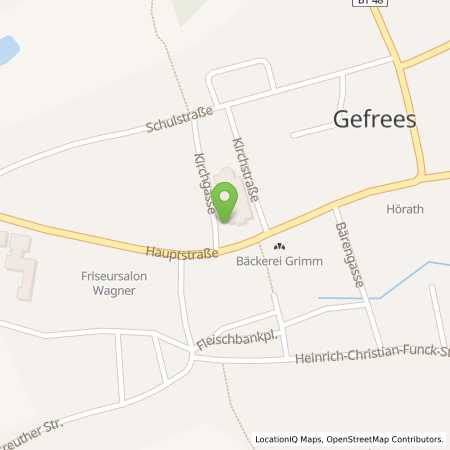 Standortübersicht der Strom (Elektro) Tankstelle: N-ERGIE Aktiengesellschaft in 95482, Gefrees