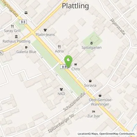 Standortübersicht der Tankstelle Stadtwerke Plattling in 94447 Plattling