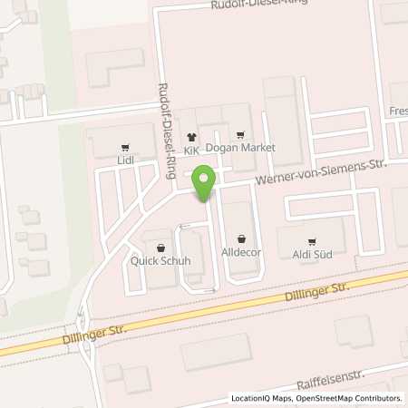 Standortübersicht der Strom (Elektro) Tankstelle: EWE Go GmbH in 89415, Lauingen