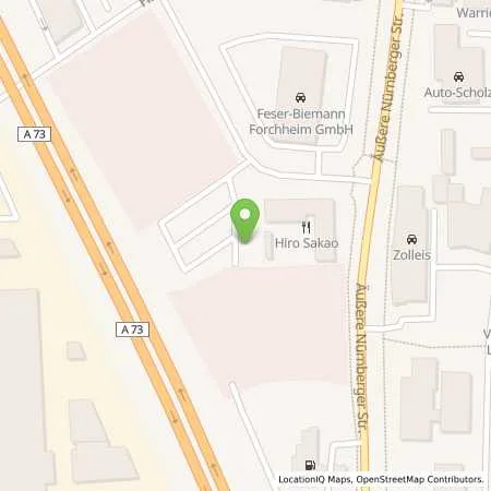 Standortübersicht der Tankstelle Stadtwerke Forchheim GmbH in 91301 Forchheim