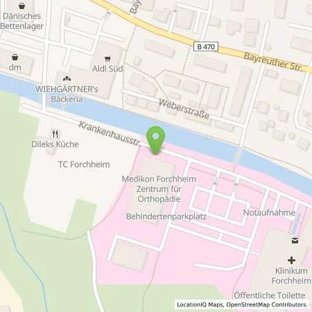 Standortübersicht der Tankstelle Stadtwerke Forchheim GmbH in 91301 Forchheim