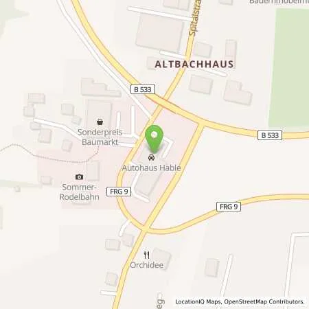 Standortübersicht der Tankstelle Autohaus Richard Hable e.K. in 94481 Grafenau