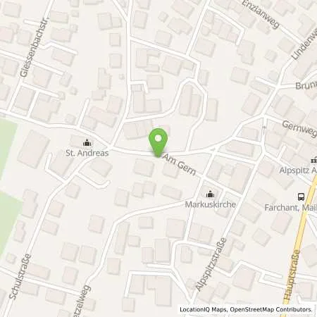 Standortübersicht der Tankstelle Kraftwerk Farchant A. Poettinger & Co. KG in 82490 Farchant