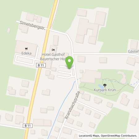 Standortübersicht der Strom (Elektro) Tankstelle: Gemeinde Krün in 82494, Krn