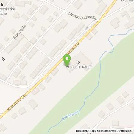 Standortübersicht der Tankstelle Autohaus Räthel GmbH in 95119 Naila