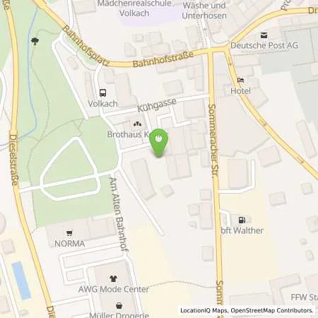 Standortübersicht der Tankstelle ÜZ Mainfranken eG in 97332 Volkach