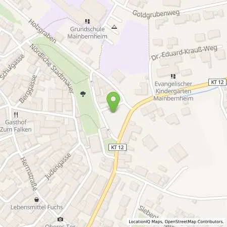 Standortübersicht der Tankstelle Elektrizitätswerk Mainbernheim GmbH in 97350 Mainbernheim