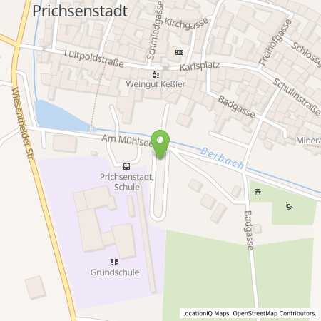 Standortübersicht der Strom (Elektro) Tankstelle: ÜZ Mainfranken eG in 97357, Prichsenstadt