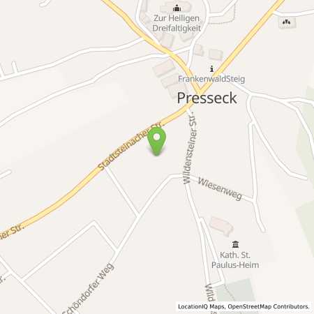 Standortübersicht der Strom (Elektro) Tankstelle: N-ERGIE Aktiengesellschaft in 95355, Presseck