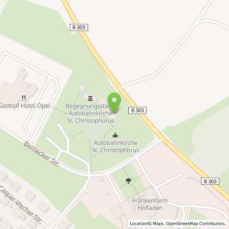 Standortübersicht der Strom (Elektro) Tankstelle: N-ERGIE Aktiengesellschaft in 95502, Himmelkron