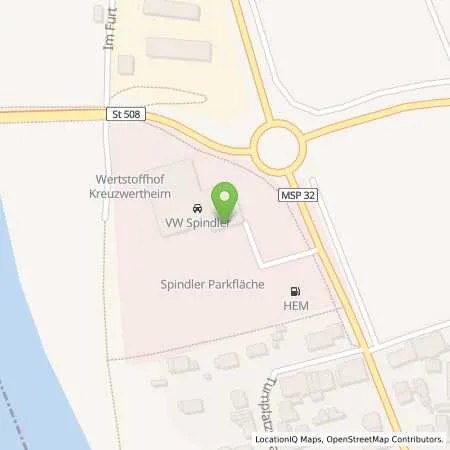 Standortübersicht der Tankstelle Mer Germany GmbH in 97892 Kreuzwertheim