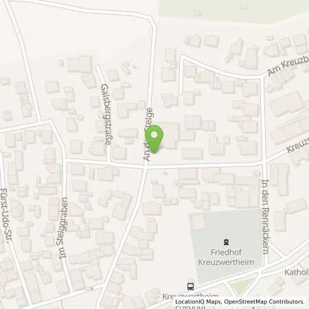 Standortübersicht der Tankstelle Stadtwerke Wertheim GmbH in 97892 Kreuzwertheim