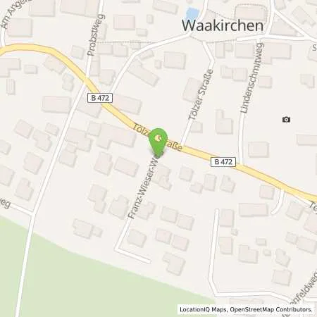 Standortübersicht der Tankstelle Autohaus Weingärtner Miesbach GmbH & Co.KG in 83666 Waakirchen