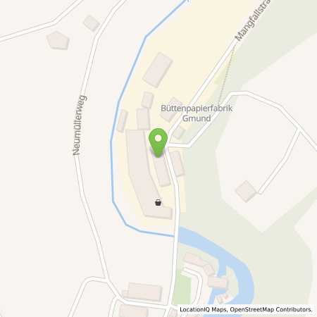 Standortübersicht der Strom (Elektro) Tankstelle: Büttenpapierfabrik Gmund GmbH und Co. KG in 83703, Gmund am Tegernsee