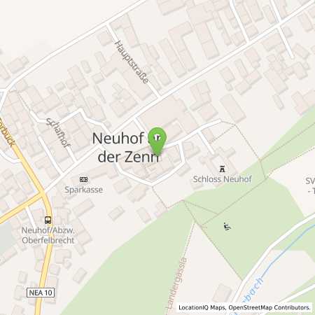 Standortübersicht der Strom (Elektro) Tankstelle: N-ERGIE Aktiengesellschaft in 90616, Neuhof an der Zenn
