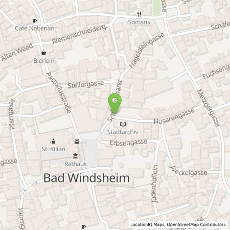 Standortübersicht der Strom (Elektro) Tankstelle: Stadtwerke Bad Windsheim in 91438, Bad Windsheim