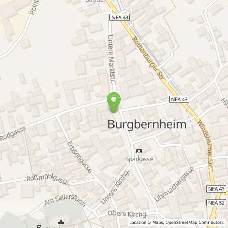 Standortübersicht der Tankstelle Stadt Burgbernheim -Stadtwerke- in 91593 Burgbernheim