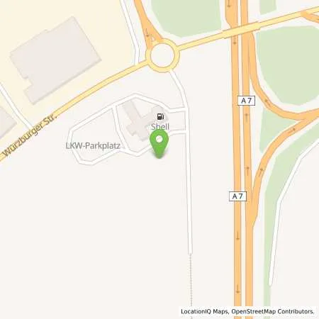 Standortübersicht der Tankstelle Fastned Deutschland GmbH & Co. KG in 97215 Uffenheim