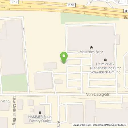 Standortübersicht der Tankstelle Mercedes- Benz AG - Niederlassung Ulm/Schwäbisch Gmünd in 89231 Neu-Ulm