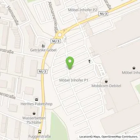 Standortübersicht der Tankstelle Möbel Inhofer GmbH & Co KG in 89250 Senden