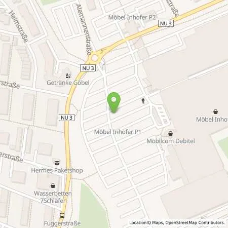 Standortübersicht der Tankstelle Möbel Inhofer GmbH & Co KG in 89250 Senden