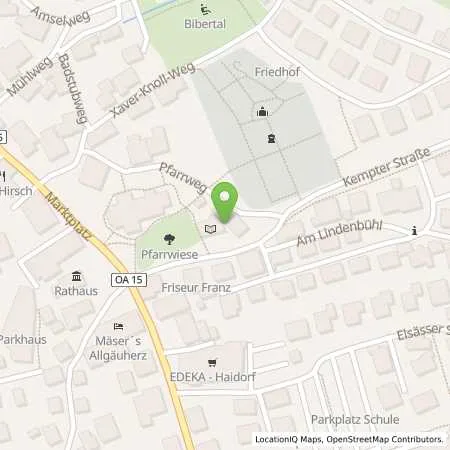 Standortübersicht der Tankstelle Allgäuer Überlandwerk GmbH in 87487 Wiggensbach