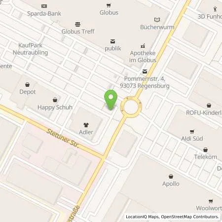 Standortübersicht der Tankstelle REWAG Regensburger Energie und Wasserversorgung AG & Co KG in 93073 Neutraubling