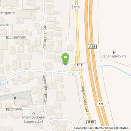 Standortübersicht der Tankstelle REWAG Regensburger Energie und Wasserversorgung AG & Co KG in 93138 Lappersdorf