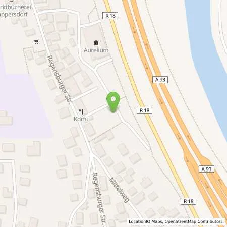 Standortübersicht der Tankstelle REWAG Regensburger Energie und Wasserversorgung AG & Co KG in 93138 Lappersdorf