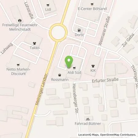 Standortübersicht der Tankstelle ALDI SÜD in 97638 Mellrichstadt