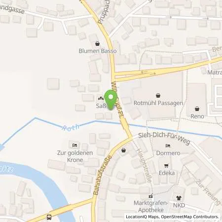 Standortübersicht der Tankstelle Stadtwerke Roth in 91154 Roth