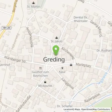 Standortübersicht der Tankstelle N-ERGIE Aktiengesellschaft in 91171 Greding