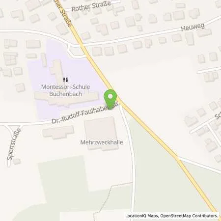 Standortübersicht der Tankstelle Stadtwerke Schwabach GmbH in 91186 Büchenbach