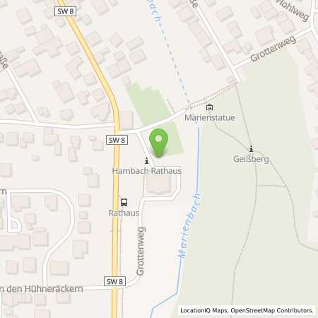 Standortübersicht der Strom (Elektro) Tankstelle: Stadtwerke Schweinfurt GmbH in 97456, Hambach
