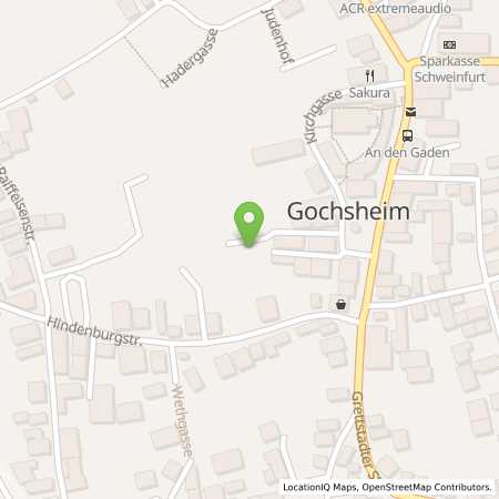 Standortübersicht der Strom (Elektro) Tankstelle: Elektrizitätsversorgung der Gemeinde Gochsheim in 97469, Gochsheim