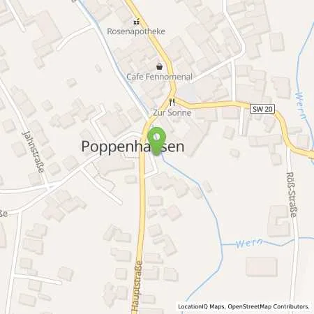 Standortübersicht der Tankstelle ÜZ Mainfranken eG in 97490 Poppenhausen