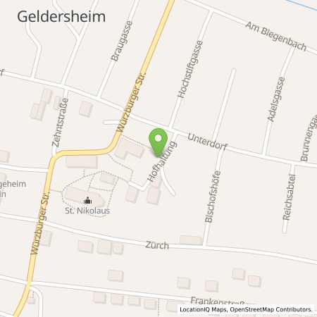 Standortübersicht der Strom (Elektro) Tankstelle: ÜZ Mainfranken eG in 97505, Geldersheim