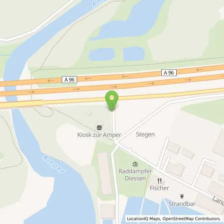 Standortübersicht der Tankstelle Stadtwerke Fürstenfeldbruck GmbH in 82266 Inning am Ammersee