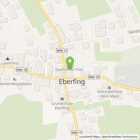 Standortübersicht der Tankstelle Gemeinde Eberfing, Gebietskörperschaft in 82390 Eberfing