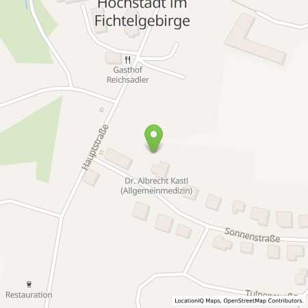 Standortübersicht der Strom (Elektro) Tankstelle: Energieversorgung Selb-Marktredwitz GmbH in 95186, Hchstdt
