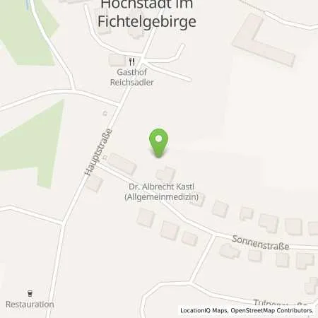 Standortübersicht der Tankstelle Energieversorgung Selb-Marktredwitz GmbH in 95186 Höchstädt