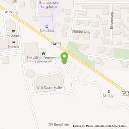 Standortübersicht der Strom (Elektro) Tankstelle: ÜZ Mainfranken eG in 97241, Bergtheim
