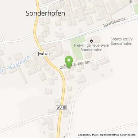 Standortübersicht der Tankstelle Überlandwerk Schäftersheim GmbH & Co. KG in 97255 Sonderhofen