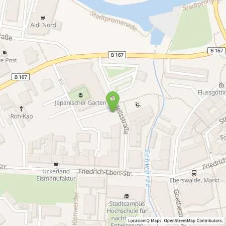 Standortübersicht der Tankstelle Barnimer Energiebeteiligungsgesellschaft mbH (BEBG) in 16225 Eberswalde