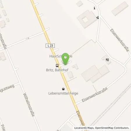 Standortübersicht der Tankstelle Barnimer Energiebeteiligungsgesellschaft mbH (BEBG) in 16230 Britz